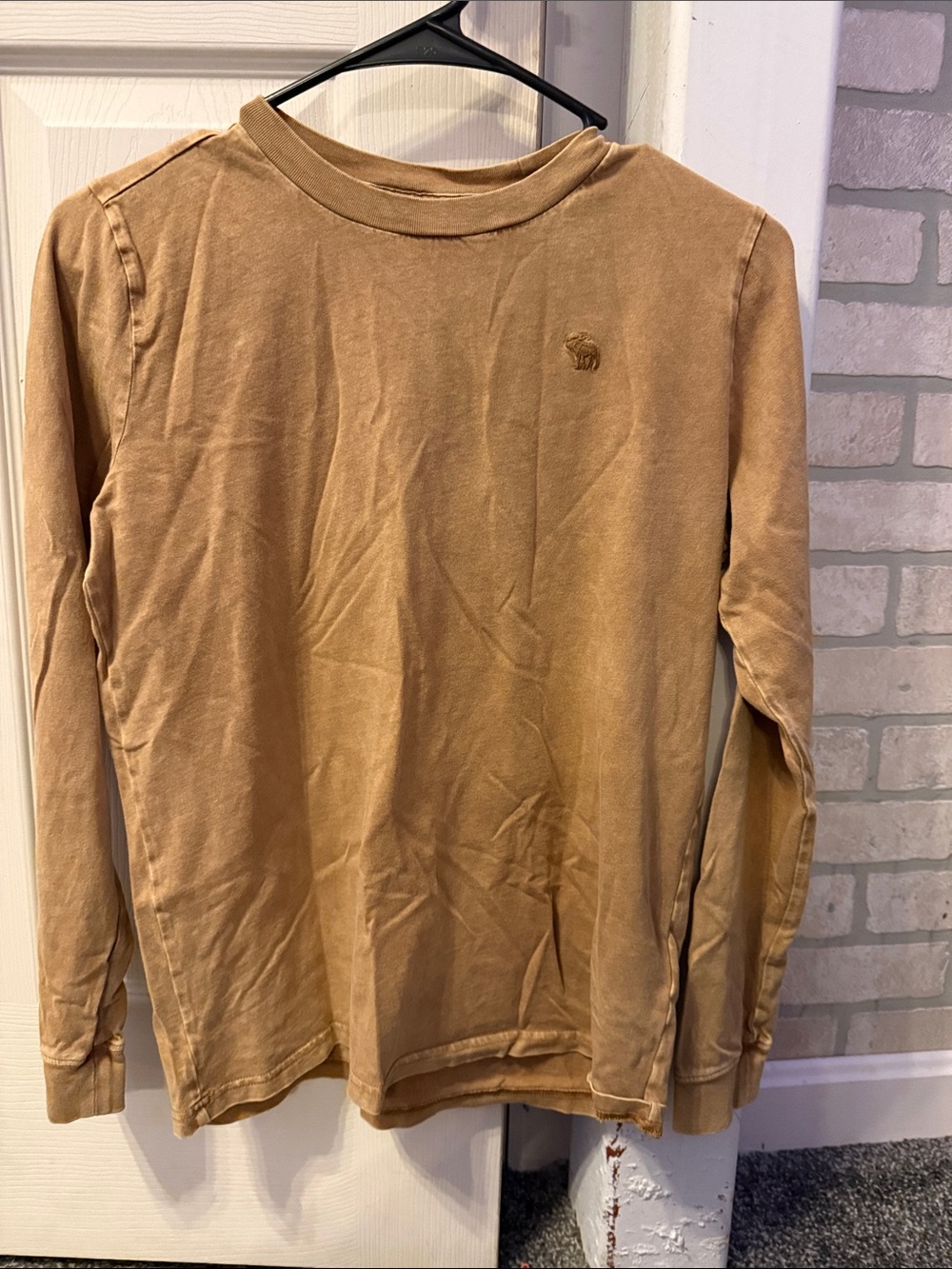 abercrombie kids Tan Long-Sleeve Crew Tee